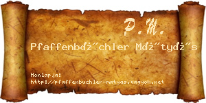 Pfaffenbüchler Mátyás névjegykártya